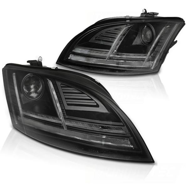 XENON LED Tagfahrlicht Scheinwerfer passend für Audi TT 8J 10-14 schwarz mit Kurvenlicht