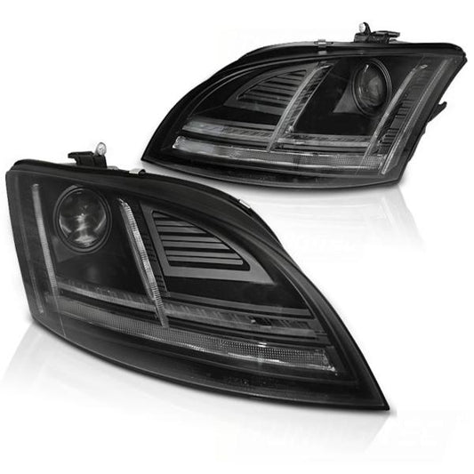 XENON LED Tagfahrlicht Scheinwerfer passend für Audi TT 8J 10-14 schwarz mit Kurvenlicht