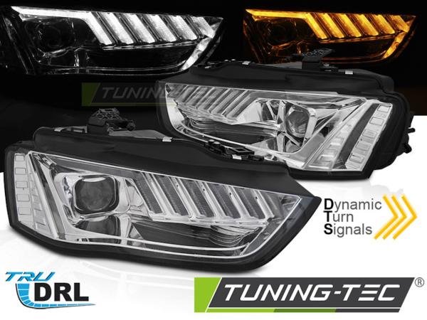 XENON LED Tagfahrlicht Scheinwerfer passend für Audi A4 B8 12-15 chrom dynamisch