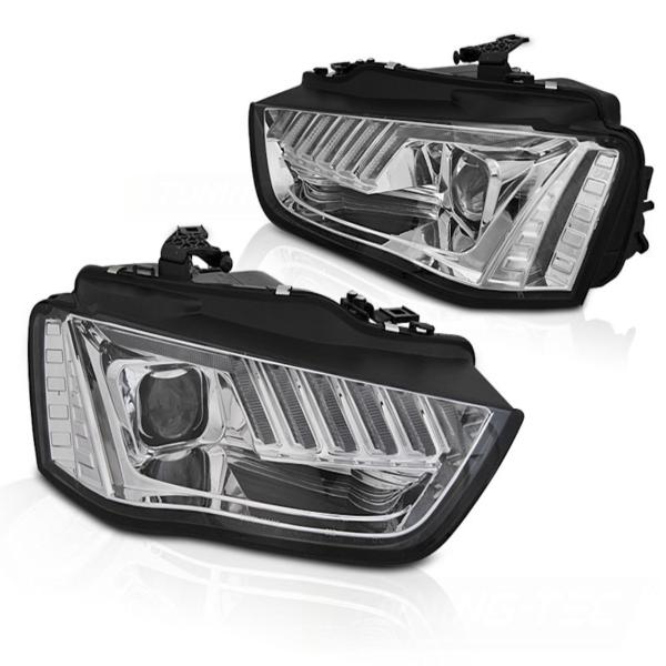 XENON LED Tagfahrlicht Scheinwerfer passend für Audi A4 B8 12-15 chrom dynamisch