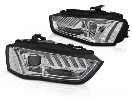 XENON LED Tagfahrlicht Scheinwerfer passend für Audi A4 B8 12-15 chrom dynamisch