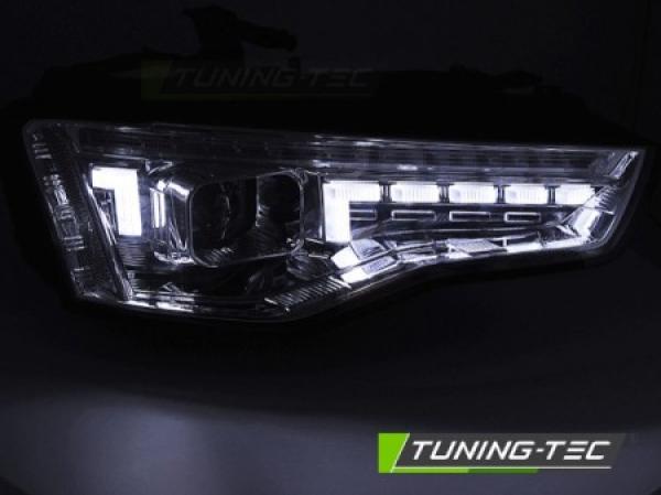 LED Tagfahrlicht Scheinwerfer Set passend für Audi A5 Facelift 11-16 Chrom mit dynamischen Blinker