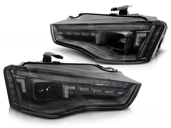 VOLL LED Tagfahrlicht Scheinwerfer Set passend für Audi A5 Facelift 11-16 Schwarz mit dynamischen Blinker