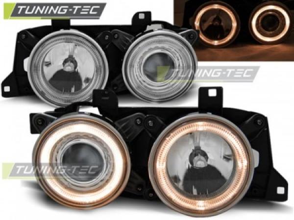 Scheinwerfer Angel Eyes passend für BMW 5er E34 7er E32 Bj. 86-95 Chrom
