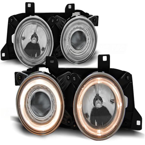 Scheinwerfer Angel Eyes passend für BMW 5er E34 7er E32 Bj. 86-95 Chrom