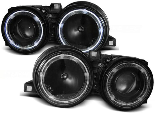Scheinwerfer CCFL Angel Eyes passend für BMW 3er E30 Bj. 82-94 Schwarz
