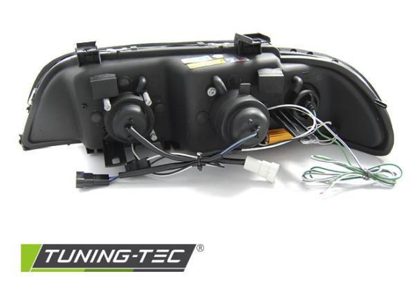 LED 3D Angel Eyes Scheinwerfer passend für BMW 5er E39 95-03 schwarz
