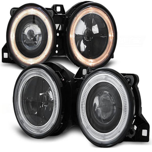Scheinwerfer Angel Eyes passend für BMW 3er E30 Bj. 82-94 Schwarz
