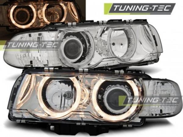 Scheinwerfer Angel Eyes passend für BMW 7er E38 Facelift Bj. 98-01 Chrom