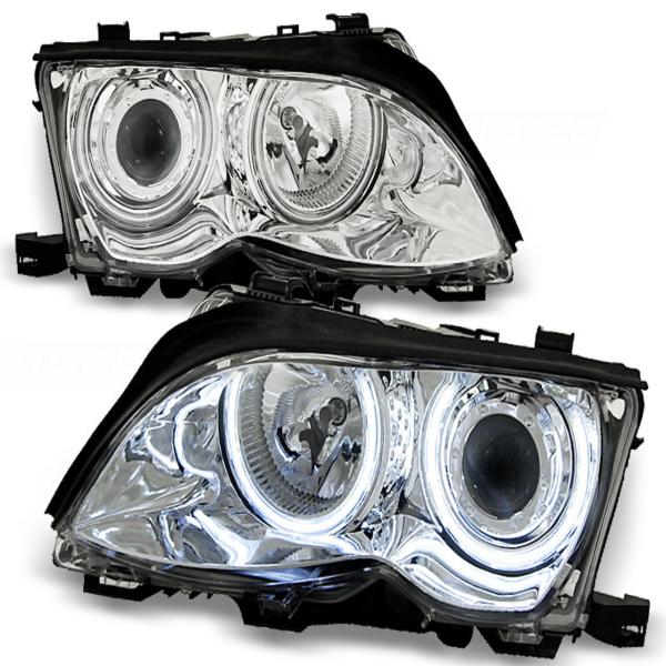 Scheinwerfer CCFL Angel Eyes passend für BMW 3er E46 Limo Touring Bj. 01-05 Chrom