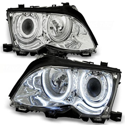 Scheinwerfer CCFL Angel Eyes passend für BMW 3er E46 Limo Touring Bj. 01-05 Chrom