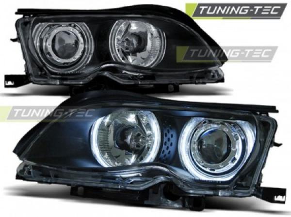 Scheinwerfer CCFL Angel Eyes passend für BMW 3er E46 Limo Touring Bj. 01-05 Schwarz