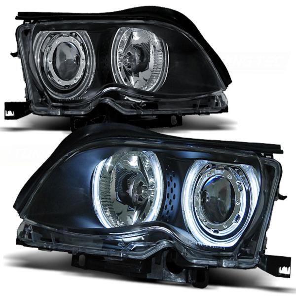 Scheinwerfer CCFL Angel Eyes passend für BMW 3er E46 Limo Touring Bj. 01-05 Schwarz