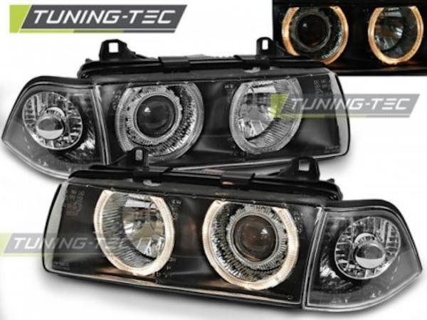 Angel Eyes Scheinwerfer passend für BMW 3er E36 Coupe/Cabrio 90-99 schwarz
