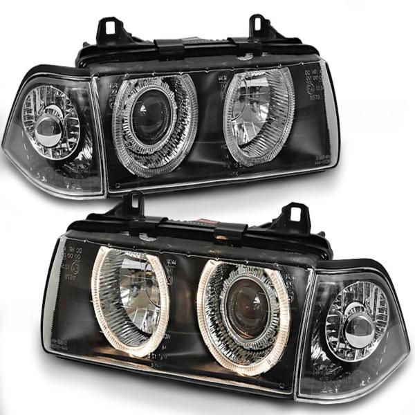 Angel Eyes Scheinwerfer passend für BMW 3er E36 Coupe/Cabrio 90-99 schwarz