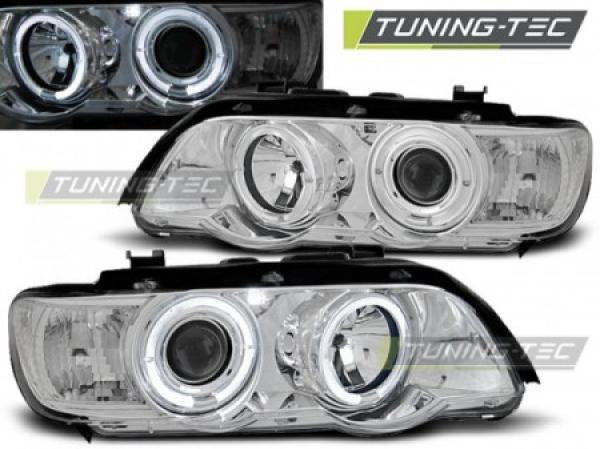 Scheinwerfer Angel Eyes passend für BMW X5 E53 Bj. 99-03 Chrom