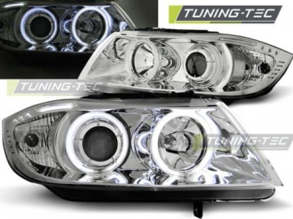 Scheinwerfer CCFL Angel Eyes passend für BMW 3er E90 E91 Bj. 05-08 Chrom
