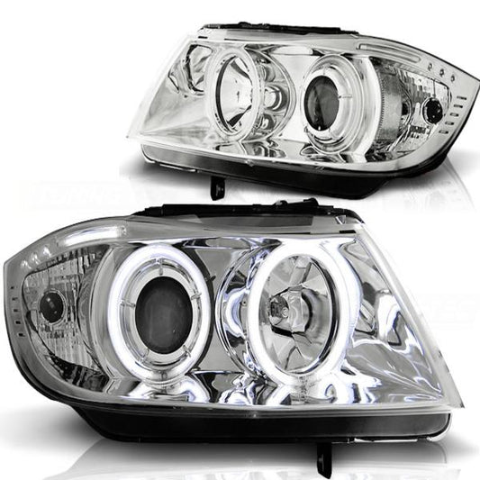 Scheinwerfer CCFL Angel Eyes passend für BMW 3er E90 E91 Bj. 05-08 Chrom