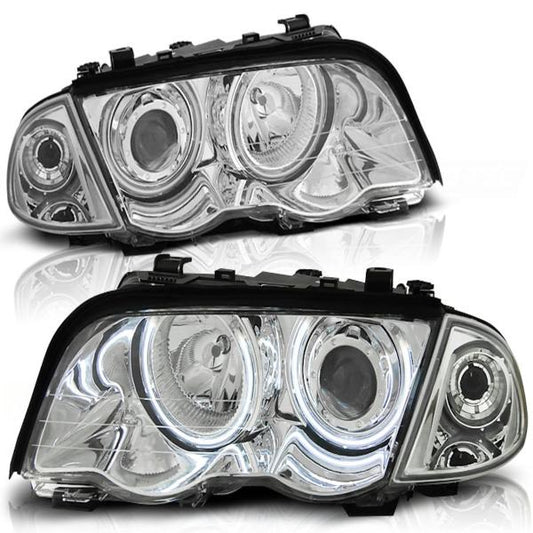 Scheinwerfer CCFL Angel Eyes passend für BMW 3er E46 Limo Touring Bj. 98-01 Chrom