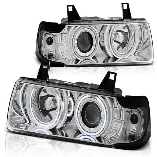 Scheinwerfer CCFL Angel Eyes passend für BMW 3er E36 Limo Touring Bj. 90-99 Chrom