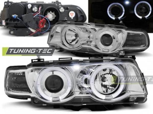 Xenon Scheinwerfer Angel Eyes passend für BMW 7er E38 Facelift Bj. 98-01 Chrom
