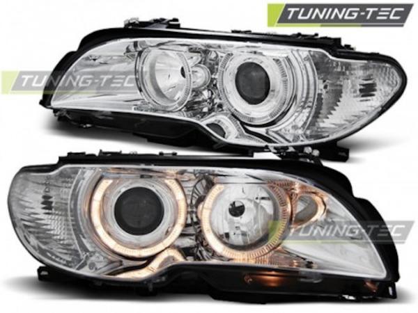 Scheinwerfer Angel Eyes passend für BMW 3er E46 Coupe Cabrio Bj. 03-06 Chrom