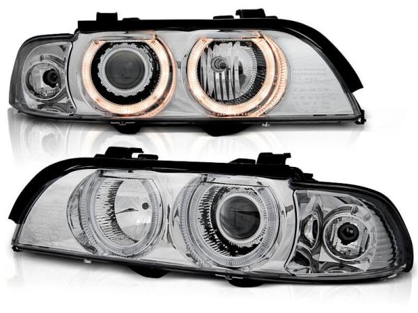 Xenon Scheinwerfer Angel Eyes passend für BMW 5er E39 Bj. 95-00 Chrom