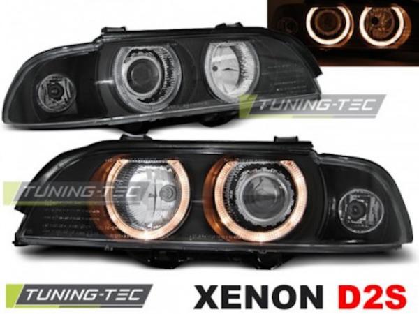 Xenon Upgrade Design Angel Eyes Scheinwerfer passend für BMW 5er E39 95-00 schwarz