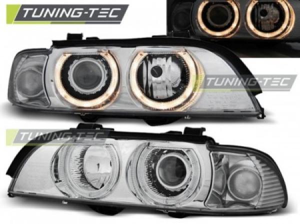 Scheinwerfer Angel Eyes passend für BMW 5er E39 Bj. 95-00 Chrom