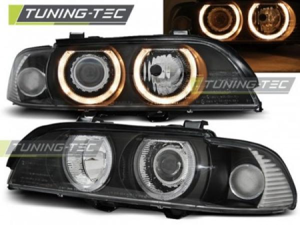 Scheinwerfer Angel Eyes passend für BMW 5er E39 Bj. 95-00 Schwarz