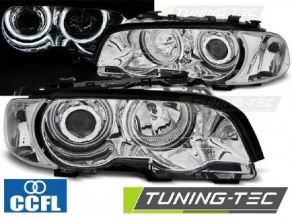 Scheinwerfer CCFL Angel Eyes passend für BMW 3er E46 Coupe Cabrio Bj. 99-03 Chrom