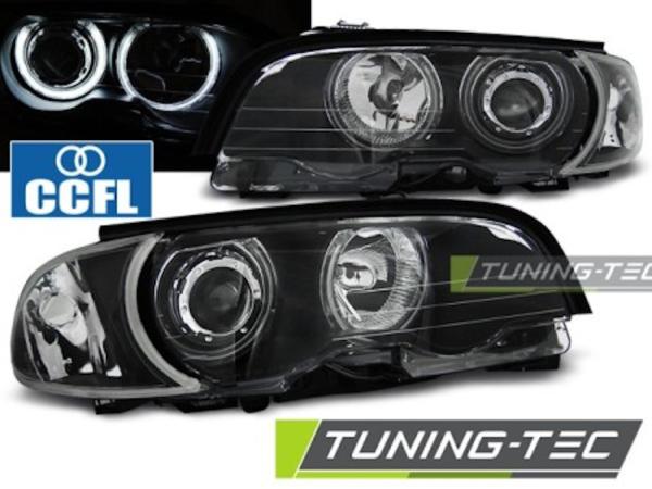 Scheinwerfer CCFL Angel Eyes passend für BMW 3er E46 Coupe Cabrio Bj. 99-03 Schwarz