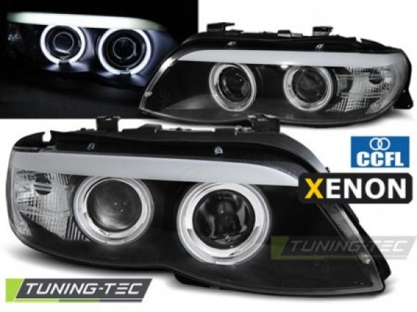 Xenon Scheinwerfer CCFL Angel Eyes passend für BMW X5 E53 Facelift Bj. 03-06 Schwarz