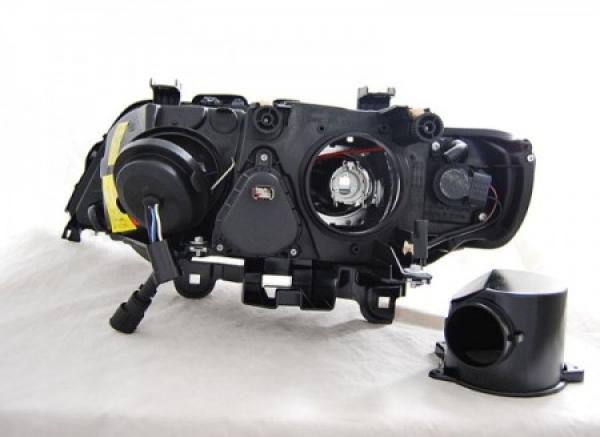Xenon Scheinwerfer LED Angel Eyes passend für BMW X5 E53 Bj. 99-03 Schwarz