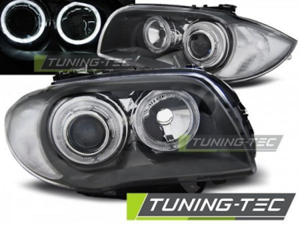 Scheinwerfer LED Angel Eyes passend für BMW 1er E81 E82 E87 E88 Bj. 04-11 Grau