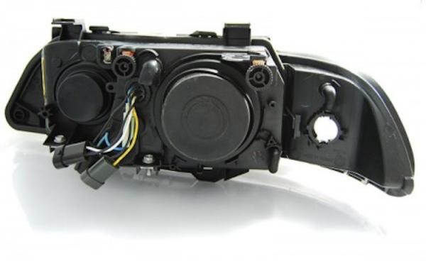 LED Angel Eyes Scheinwerfer passend für BMW 5er E39 95-03 Lim./Touring Schwarz