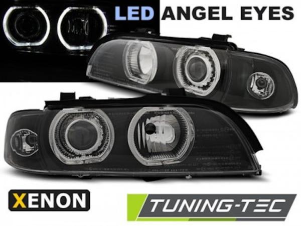 Xenon LED Angel Eyes Scheinwerfer passend für BMW 5er E39 Facelift 95-03 schwarz