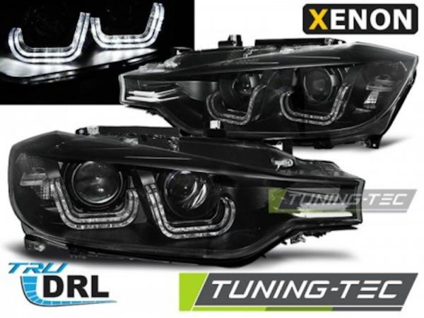 Xenon Scheinwerfer DRL U-Tube Tagfahrlicht passend für BMW 3er F30 F31 Bj. 11-15 Schwarz