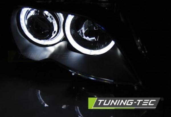 Scheinwerfer LED Angel Eyes passend für BMW 3er E46 Limo Touring Bj. 01-05 Schwarz