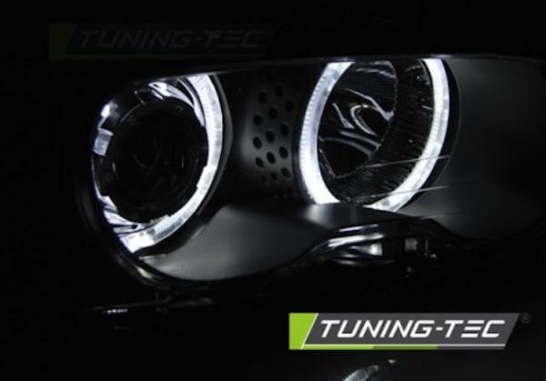 LED Angel Eyes Scheinwerfer passend für BMW 3er E46 Coupe / Cabrio 99-03 schwarz Set