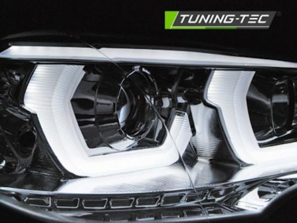 DRL Scheinwerfer 3D LED Angel Eyes passend für BMW X5 E70 Bj. 07-13 Chrom