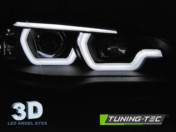 LED Tagfahrlicht Angel Eyes Scheinwerfer passend für BMW X5 E70 07-10/10-13 schwarz