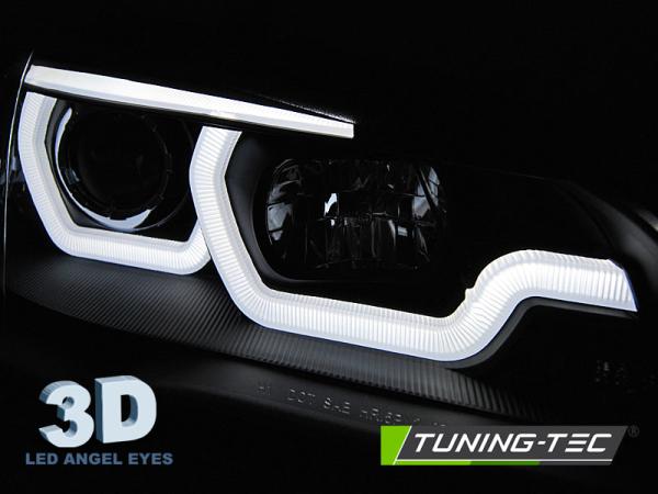 LED Tagfahrlicht Angel Eyes Scheinwerfer passend für BMW X5 E70 07-10/10-13 schwarz