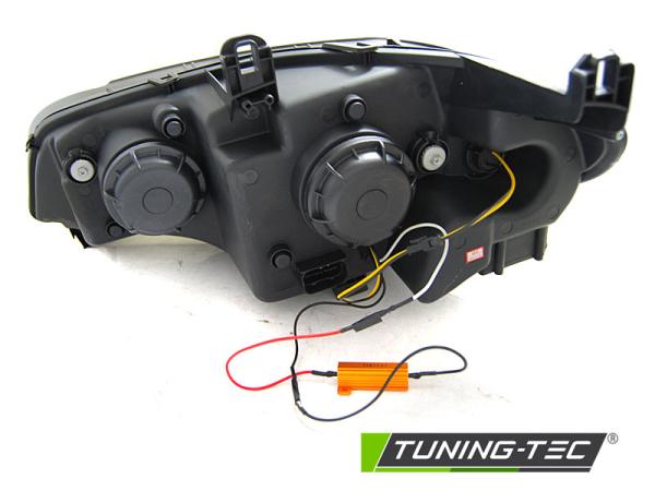 LED Tagfahrlicht Angel Eyes Scheinwerfer passend für BMW X5 E70 07-10/10-13 schwarz
