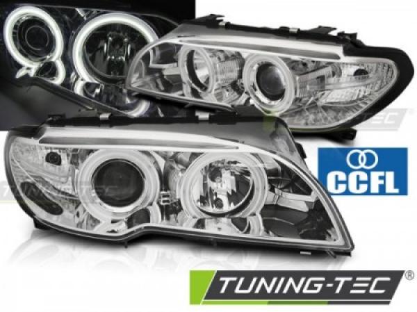 Scheinwerfer CCFL Angel Eyes passend für BMW 3er E46 Coupe Cabrio Bj. 03-06 Chrom