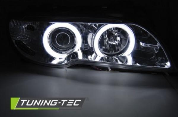 Scheinwerfer CCFL Angel Eyes passend für BMW 3er E46 Coupe Cabrio Bj. 03-06 Chrom