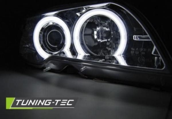 Scheinwerfer CCFL Angel Eyes passend für BMW 3er E46 Coupe Cabrio Bj. 03-06 Chrom