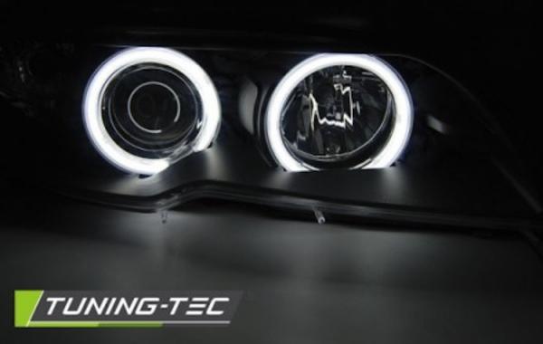 Scheinwerfer CCFL Angel Eyes passend für BMW 3er E46 Coupe Cabrio Bj. 03-06 Schwarz
