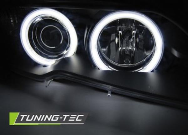 Scheinwerfer CCFL Angel Eyes passend für BMW 3er E46 Coupe Cabrio Bj. 03-06 Schwarz