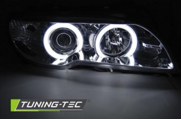 Xenon Scheinwerfer CCFL Angel Eyes passend für BMW 3er E46 Coupe Cabrio Bj. 03-06 Chrom